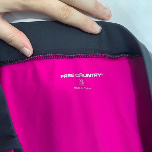 Free Country Interchangeable Skirted Swimwear Bottom NWT Womens XL Steel Fuchsia - Picture 6 of 8